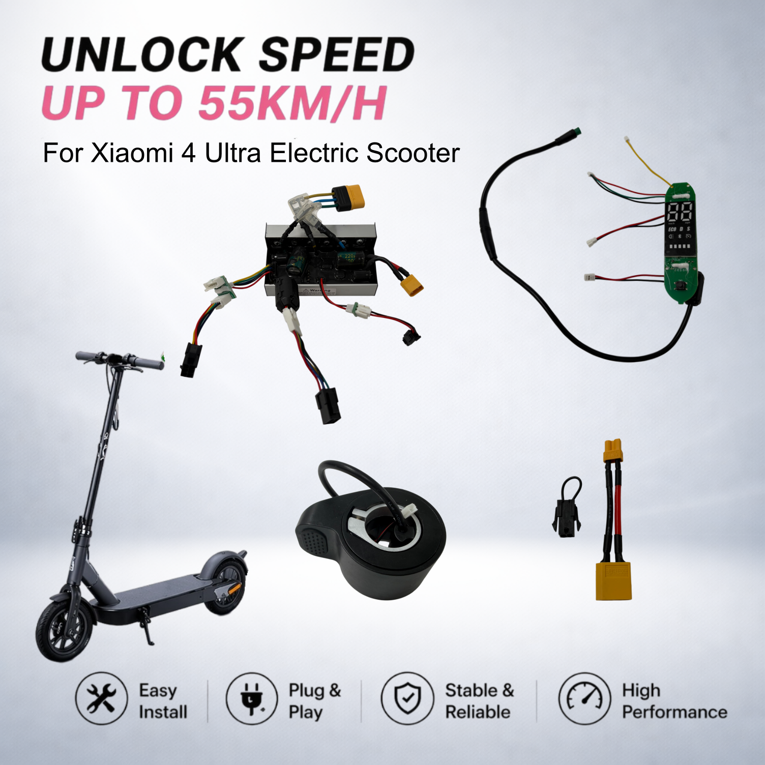 Unlock Speed to 55km/h for Xiaomi 4 Ultra | Easy Install Controller Kit