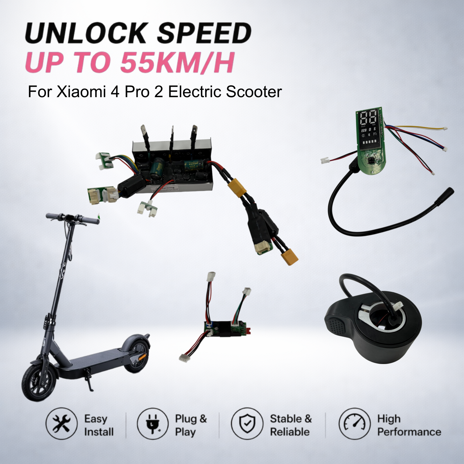Unlock Speed to 55km/h for Xiaomi 4 Pro 2 | Easy Install Controller Kit