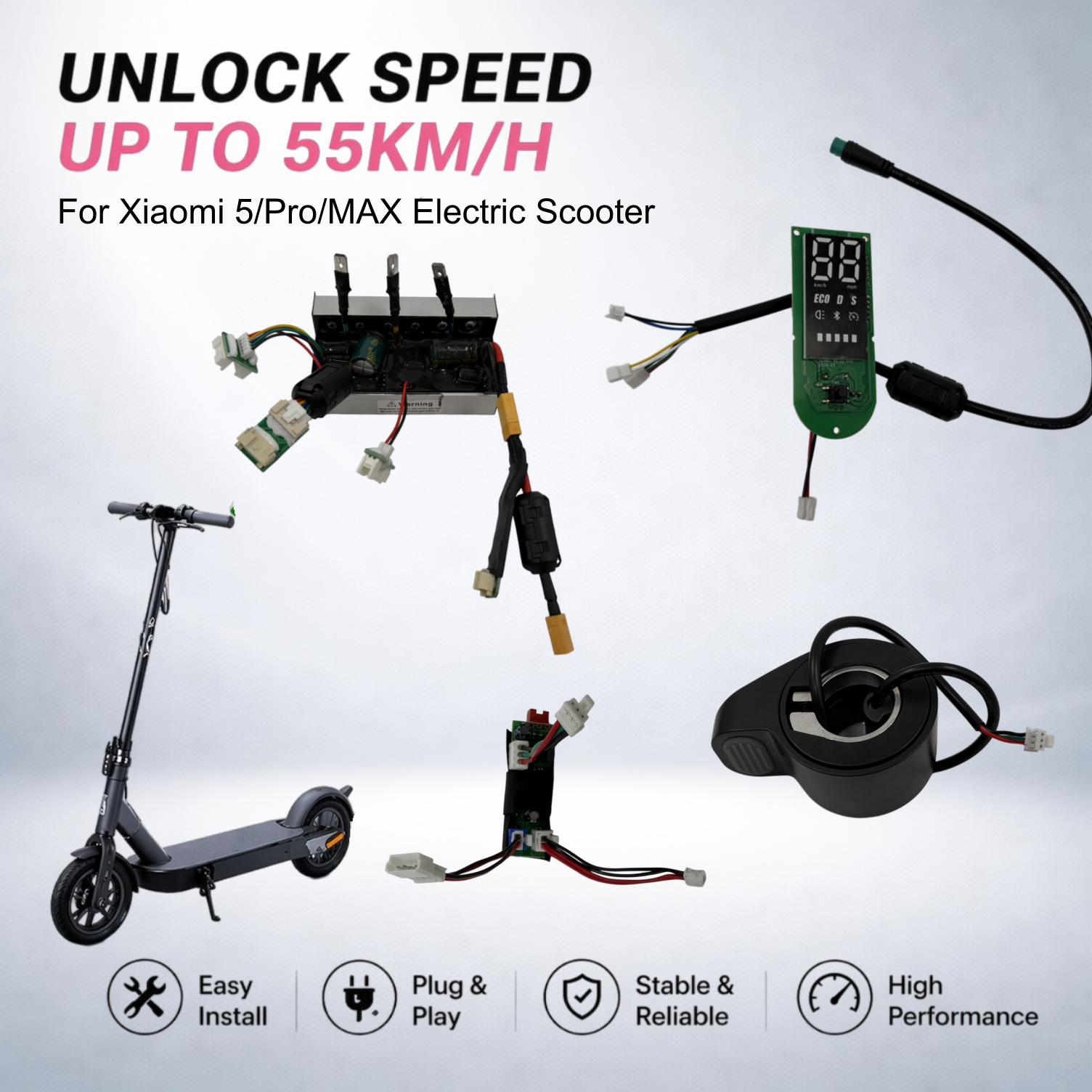 Unlock Speed to 55km/h for Xiaomi 5 / Pro / Max | Easy Install Controller Kit
